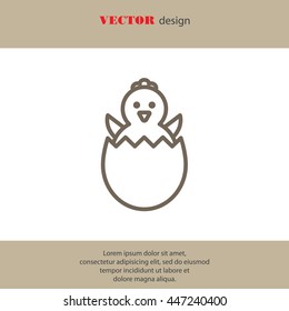 Web line icon. Easter chicken