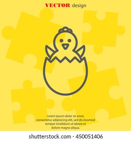 Web line icon. Easter chicken