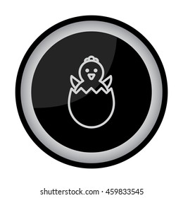 Web line icon. Easter chicken