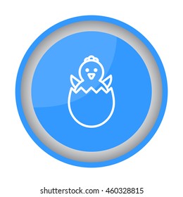 Web line icon. Easter chicken