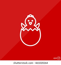 Web line icon. Easter chicken
