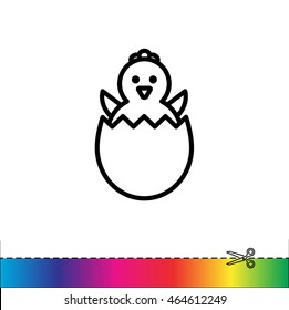 Web line icon. Easter chicken