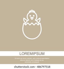 Web line icon. Easter chicken
