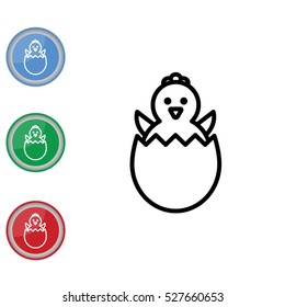 Web line icon. Easter chicken