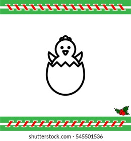 Web line icon. Easter chicken