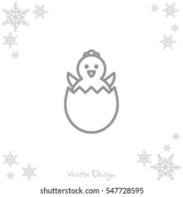 Web line icon. Easter chicken