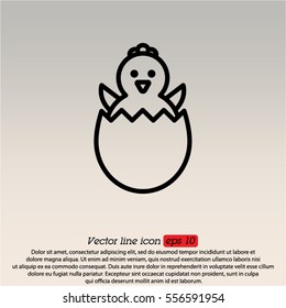 Web line icon. Easter chicken