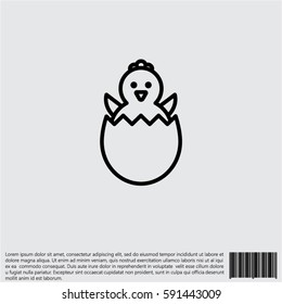 Web line icon. Easter chicken
