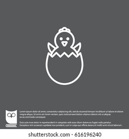 Web line icon. Easter chicken