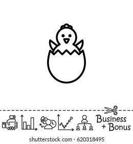 Web line icon. Easter chicken