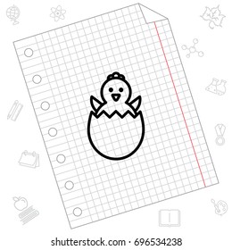 Web line icon. Easter chicken