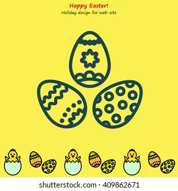 Web line icon. Easter eggs