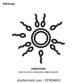 Web line icon. Egg and sperm.