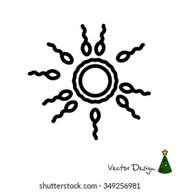 Web line icon. Egg and sperm.