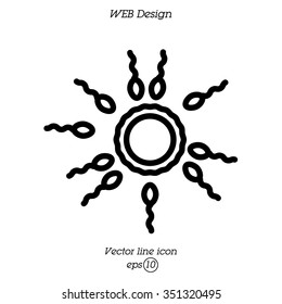Web line icon. Egg and sperm.