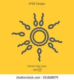 Web line icon. Egg and sperm.