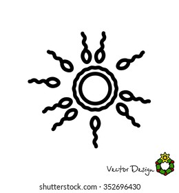 Web line icon. Egg and sperm.