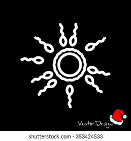 Web line icon. Egg and sperm.