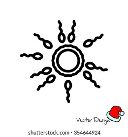 Web line icon. Egg and sperm.