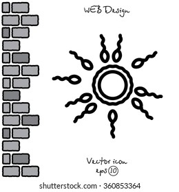 Web line icon. Egg and sperm.
