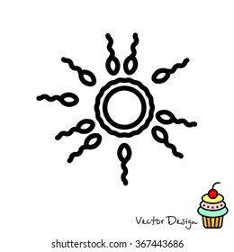 Web line icon. Egg and sperm.