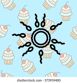 Web line icon. Egg and sperm.