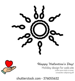 Web line icon. Egg and sperm.