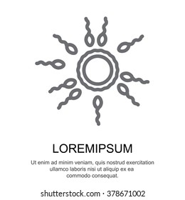 Web line icon. Egg and sperm.