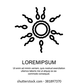 Web line icon. Egg and sperm.