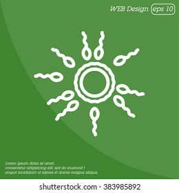 Web line icon. Egg and sperm.