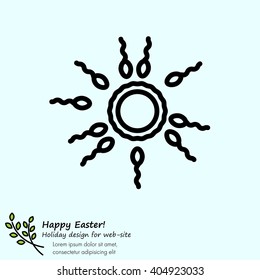 Web line icon. Egg and sperm.