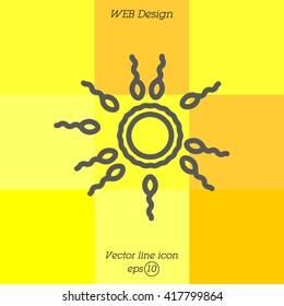 Web line icon. Egg and sperm.
