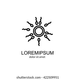 Web line icon. Egg and sperm.