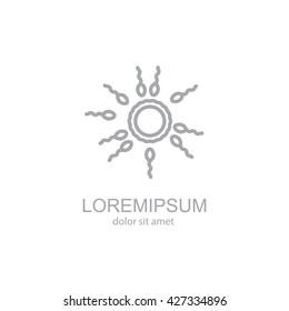 Web line icon. Egg and sperm.