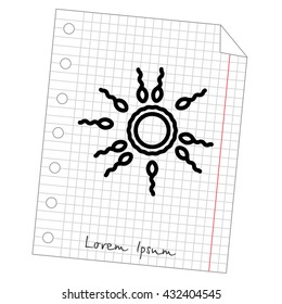 Web line icon. Egg and sperm.