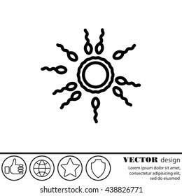 Web line icon. Egg and sperm.