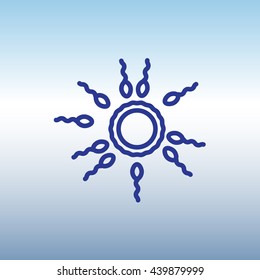 Web line icon. Egg and sperm.