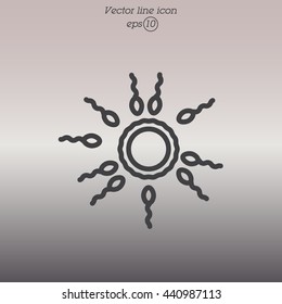 Web line icon. Egg and sperm.