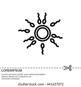 Web line icon. Egg and sperm.