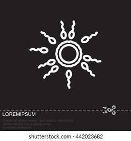 Web line icon. Egg and sperm.