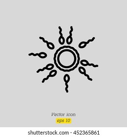 Web line icon. Egg and sperm.