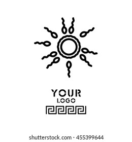 Web line icon. Egg and sperm.