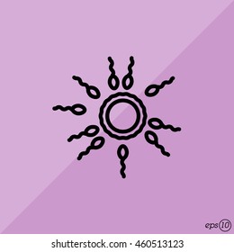 Web line icon. Egg and sperm.