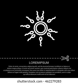 Web line icon. Egg and sperm.