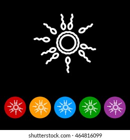 Web line icon. Egg and sperm.