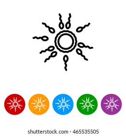 Web line icon. Egg and sperm.