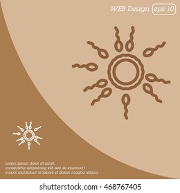 Web line icon. Egg and sperm.