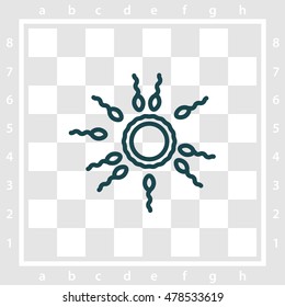 Web line icon. Egg and sperm.