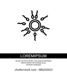 Web line icon. Egg and sperm.