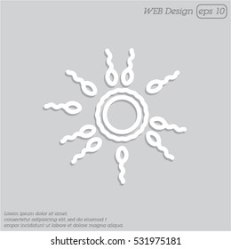 Web line icon. Egg and sperm.